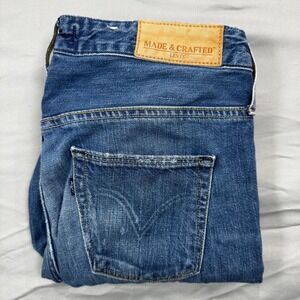 Levi's Made Crafted Distressed Blue Denim Skinny Jeans Women's 27